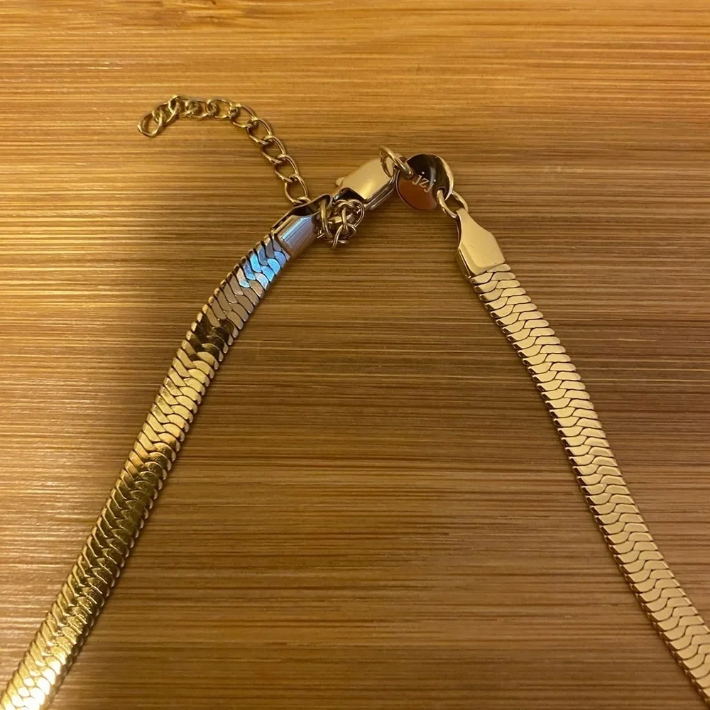 NWT Jennifer Zeuner Hamilton Necklace 14K Yellow Gold Plated